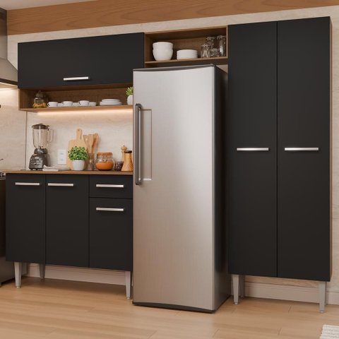 Cozinha Completa Deli 6 Portas 1 Gaveta MDP 220cm Rustic Madesa
