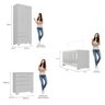Quarto de Bebê Completo Guarda Roupa 3 Portas 2 Gavetas com Cômoda e Berço Lily Branco - 3