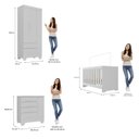 Ver imagem 3 de Quarto de Bebê Completo Guarda Roupa 3 Portas 2 Gavetas com Cômoda e Berço Lily Branco