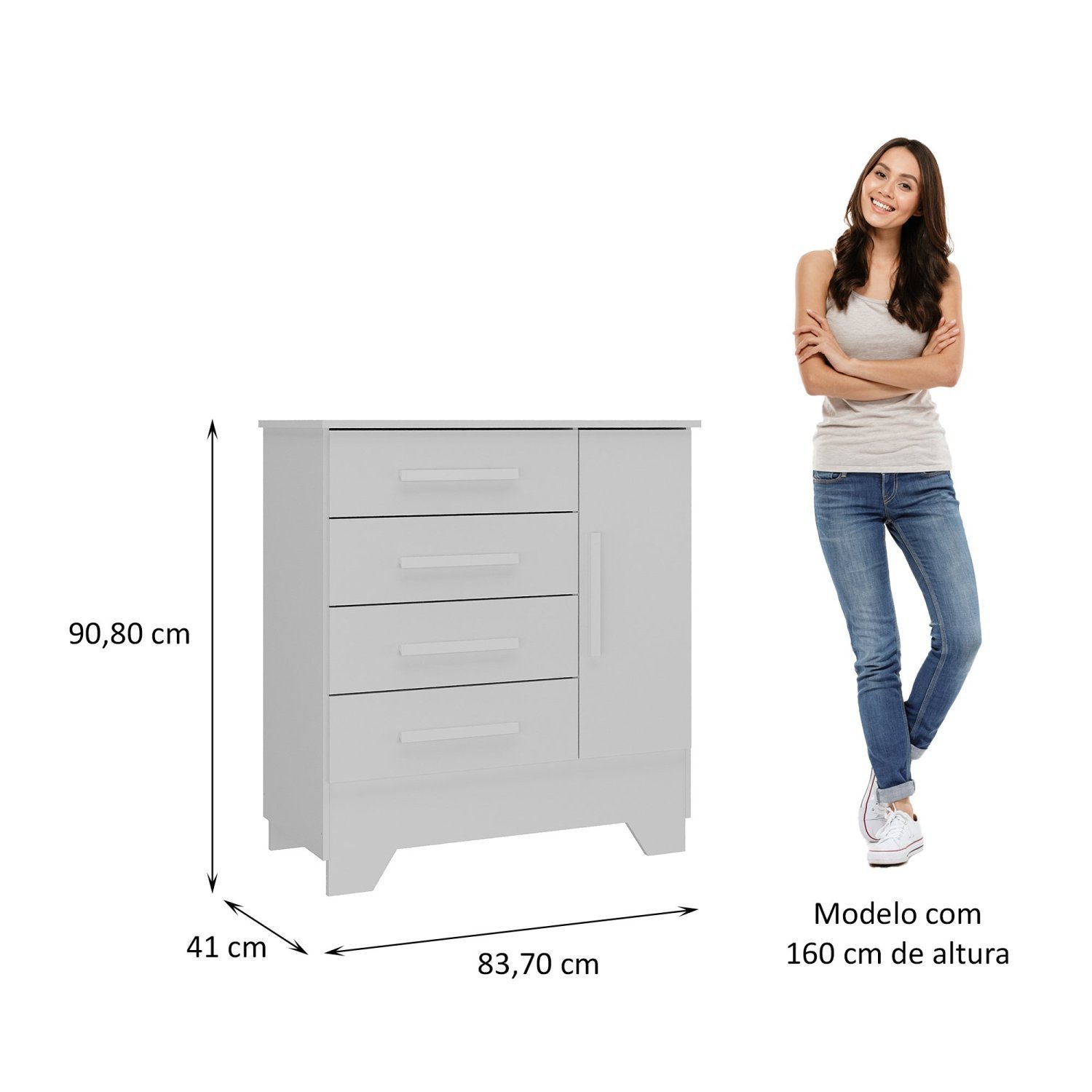 Quarto de Bebê Completo Guarda Roupa 3 Portas 2 Gavetas com Cômoda e Berço Lily Branco - 8