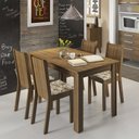 Ver imagem 1 de Conjunto Sala de Jantar Rosie Madesa Mesa Tampo de Madeira com 4 Cadeiras Rustic/floral Lírio Bege C