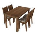 Ver imagem 3 de Conjunto Sala de Jantar Rosie Madesa Mesa Tampo de Madeira com 4 Cadeiras Rustic/floral Lírio Bege C