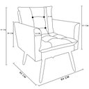 Ver imagem 6 de Kit 2 Poltronas Thais Suede Azul Marinho Pés Palito - Pallazio