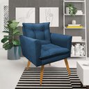 Ver imagem 2 de Kit 2 Poltronas Thais Suede Azul Marinho Pés Palito - Pallazio