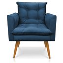 Ver imagem 3 de Kit 2 Poltronas Thais Suede Azul Marinho Pés Palito - Pallazio