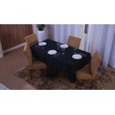Ver imagem 3 de toalha de mesa quadrada 4 lugares tecido jacquard 1,35x1,50:preto