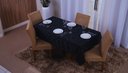 Ver imagem 3 de toalha de mesa quadrada 4 lugares tecido jacquard 1,35x1,50:preto