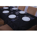 Ver imagem 1 de toalha de mesa quadrada 4 lugares tecido jacquard 1,35x1,50:preto