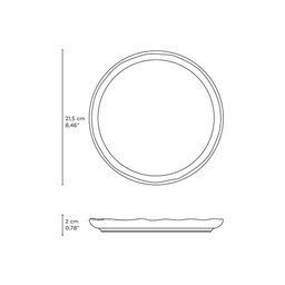 CONJUNTO C/ 6 PRATOS SOBREMESA LINHAS LITCHI Ø 21,5 CM - 6