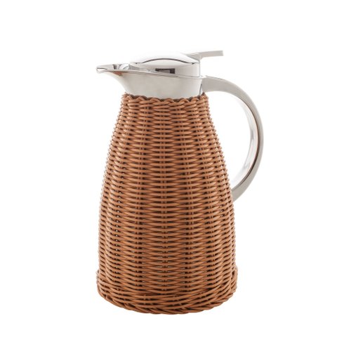 Garrafa Térmica Aço Inox C/ Rattan Plástico Marrom 1,5l Bon Gourmet