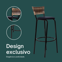 Ver imagem 4 de Kit 4 Bancos para Bancada Banqueta Alta Cappuccino Balcão Cozinha Bistrô Área Gourmet Churrasqueira