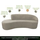 Ver imagem 4 de Sofá Curvo 02 Lugares 150cm Eron Braço Esquerdo Suede Camurça Bege - Nexta Casa
