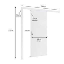 Porta de Correr de madeira Completa 210x82cm com Fechadura e Ferragens  - 4