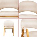 Ver imagem 3 de Kit 8 Cadeiras de Jantar Noah Estofada com Braço Madeira Maciça Linho Bege - Arkell