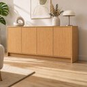 Ver imagem 1 de Balcão Aparador Minimalista 1,80 m com 4 Portas 100% MDF Dalla Costa Cor:Carvalho Rosé