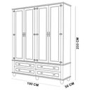 Ver imagem 6 de Guarda Roupa Solteiro 4 Portas 4 Gavetas 190cm Provençal Alegra S05 Off White Nogueira - Lyam Decor