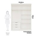 Ver imagem 4 de Guarda-Roupa Solteiro 4 Portas 159cm 100% MDF Lumiar Espresso Móveis Branco