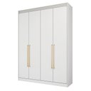 Ver imagem 3 de Guarda-Roupa Solteiro 4 Portas 159cm 100% MDF Lumiar Espresso Móveis Branco