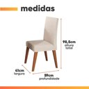 Ver imagem 5 de Conjunto Sala de Jantar Mesa 1,60m Moove 6 Cadeiras Veludo Milano Viero Madeirado / Marfim