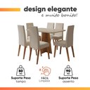 Ver imagem 2 de Conjunto Sala de Jantar Mesa 1,60m Moove 6 Cadeiras Veludo Milano Viero Madeirado / Marfim