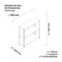 Ver imagem 4 de Estante Multiuso para 3 Prateleiras 92cm Aço Cinza/Azul Dali