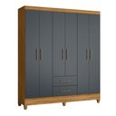 Ver imagem 7 de Guarda Roupa Casal 6 portas e 2 gavetas Panamá - Freijo / Cinza
