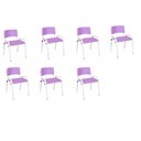 Ver imagem 2 de Kit 7 Cadeira Iso Infantil Creche, Escola Base Branco Lilas