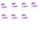 Ver imagem 2 de Kit 7 Cadeira Iso Infantil Creche, Escola Base Branco Lilas