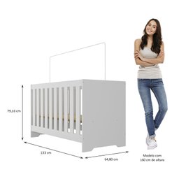 Quarto de Bebê Completo Guarda Roupa 4 Portas 2 Gavetas com Cômoda e Berço Lily Espresso Móveis - 9