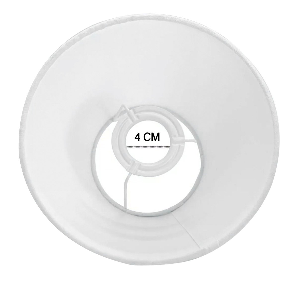 Cupula de Abajur Tecido Algodao 16 Cm X 10 Cm X 25 Cm Branco Encaixe 4 Cm Soquete Importado Ref 18 - 4