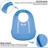 Babador Silicone Para Bebê +3 Meses com Bolso Coletor de Migalhas Social Buba - Azul - 3