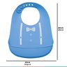 Babador Silicone Para Bebê +3 Meses com Bolso Coletor de Migalhas Social Buba - Azul - 4
