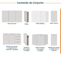 Cozinha Modulada 8 Peças sem Tampo Ipanema CabeCasa MadeiraOriginals Branco - 4