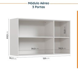 Cozinha Modulada 8 Peças sem Tampo Ipanema CabeCasa MadeiraOriginals Branco - 11