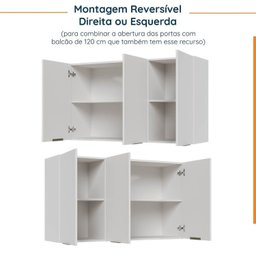 Cozinha Modulada 8 Peças sem Tampo Ipanema CabeCasa MadeiraOriginals Branco - 12