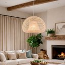 Ver imagem 4 de 3 Pendente Fibra Natural Artesanal Rattan 44 X 32 Fib07