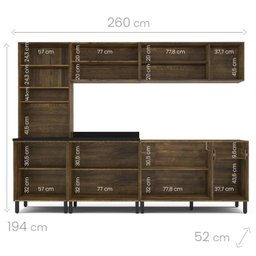 Cozinha Completa Modulada 5 Peças 14 Portas 1 Gaveta 1 Nicho Espaguete - 3 Cozinha Completa Modulada 5 Peças 14 Portas 1 Gaveta 1 Nicho Espaguete - 3