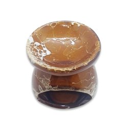 Rechô em Cerâmica Porta Velas Perfumadas Pétalas Marrom - 4