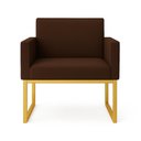 Ver imagem 6 de Poltrona Decorativa Reforçada para Recepção e Sala de Espera Marrom