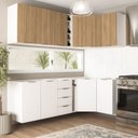 Ver imagem 1 de Cozinha Planejada 8 Peças sem Tampo Ipanema CabeCasa MadeiraOriginals Marrom/Acácia/Branco