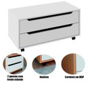 Ver imagem 2 de Balcão para Gabinete de Banheiro 2 Gavetas e Rodízios Branco