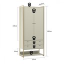 Ver imagem 4 de Closet Industrial Modulo 2 Portas 2 Gavetas Off White - Olivar Móveis