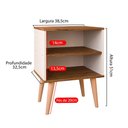 Ver imagem 5 de Kit 2 Mesas Cabeceira Pés Palito Nicho Prateleira Jogo Quarto Mesinha Lateral Cama Off White/freij