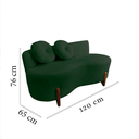 Ver mais imagens de Namoradeira Sofá Feijão Lounge 120cm Orgânica Veludo Verde