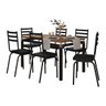 Conjunto De Mesa Com 6 Cadeiras Malva Tampo BP 136cm Nature Assento Preto Artefamol 10061 - ASSENTO  - 1