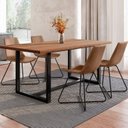 Ver imagem 1 de Conjunto Mesa 183 cm Rústica 4 Cadeiras Brenda Industrial Espresso Móveis Marrom