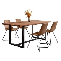 Conjunto Mesa 210cm Rústica 4 Cadeiras Brenda Industrial Espresso Móveis - 3