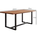 Ver imagem 4 de Conjunto Mesa com Banco e 2 Cadeiras Rústico Industrial Lumber Yescasa Marrom/Preto