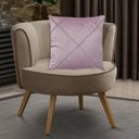 Ver imagem 2 de Kit 2 Capas para Almofada Drapeada em Veludo Quadrada 60x60 Rosa Quartzo