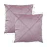 Kit 2 Capas para Almofada Drapeada em Veludo Quadrada 60x60 Rosa Quartzo - 1